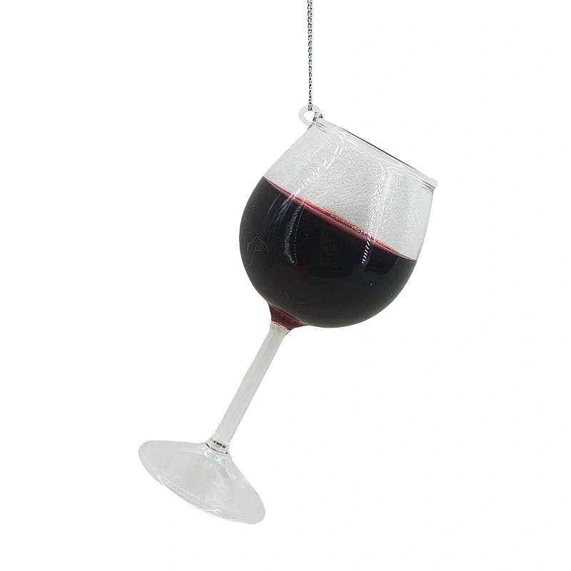 Glass wine glass Christmas ornament