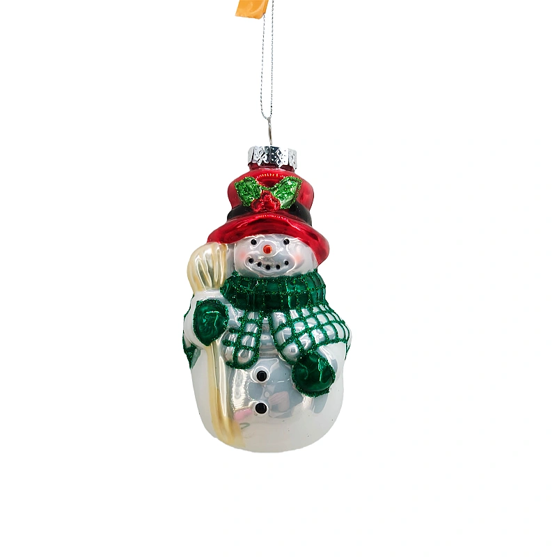 Glass snowman Christmas ornament