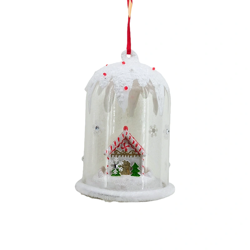 Glass dome Christmas scene ornament