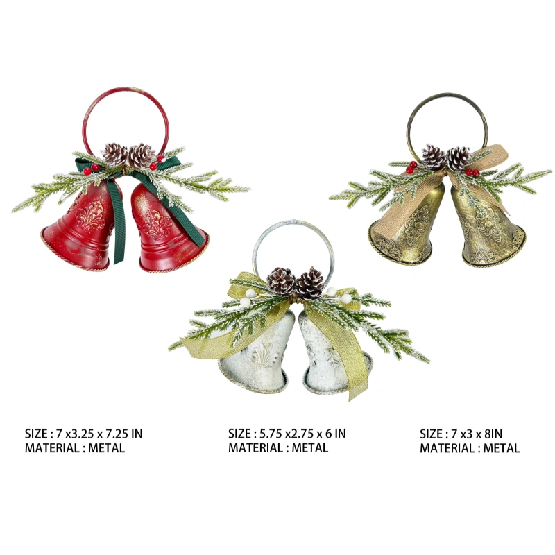 Campana metálica para decoración navideña