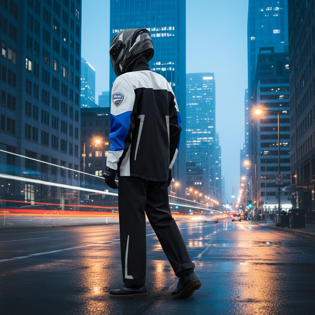 Heavy-Duty 300D Oxford Fabric Motorcycle Raincoat with PU Coating