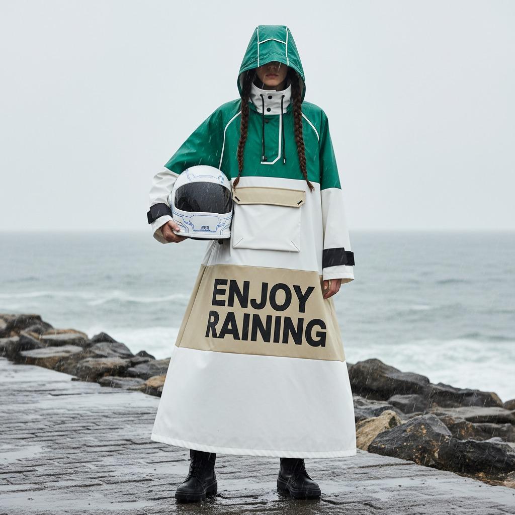 raincoat with hood, ankle length raincoat, waterproof raincoat for women, ankle length waterproof coat