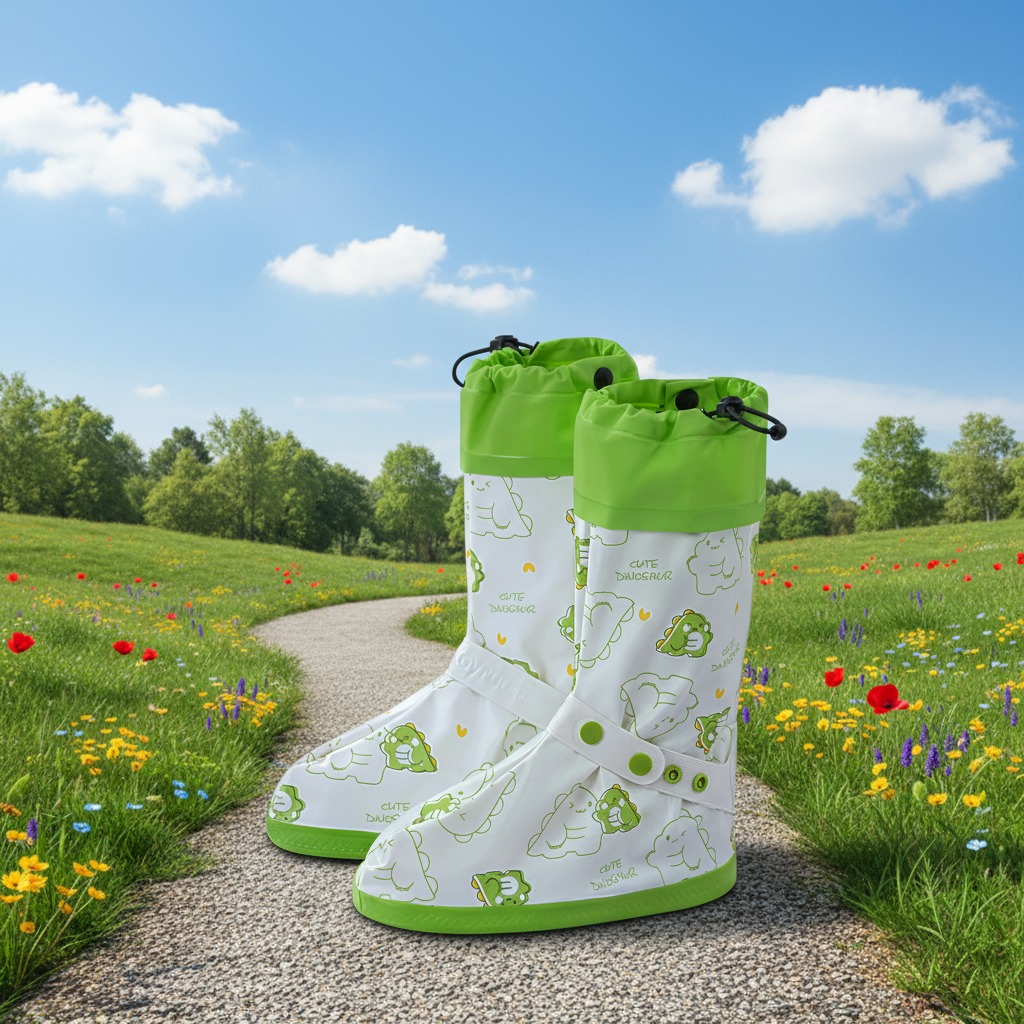 ผ้าคลุมรองเท้ากันฝนทรงสูงสำหรับเด็ก