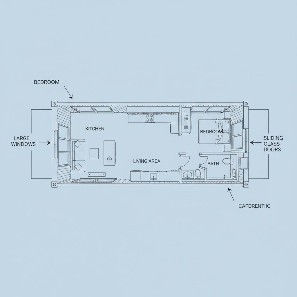 40 ft container house floor plans