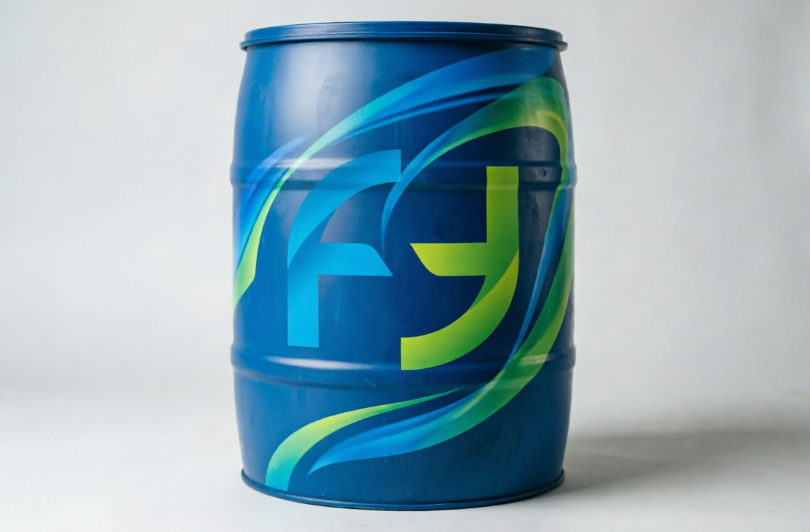 fusto di plastica blu da 200 litri