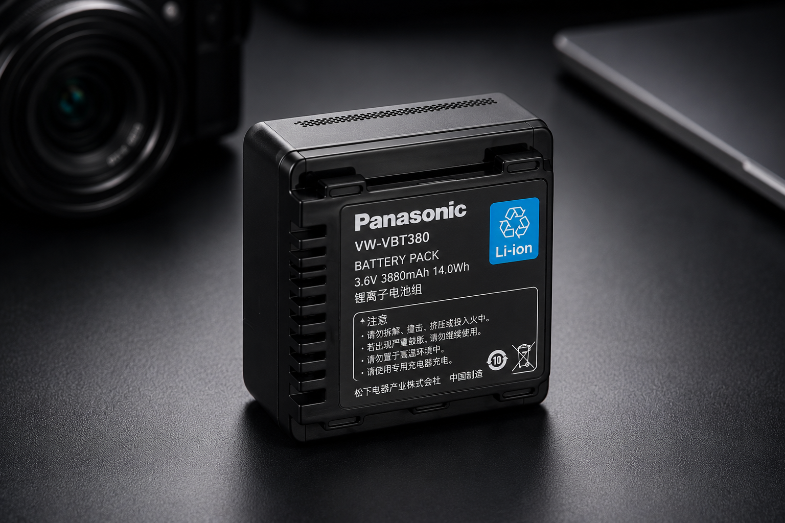 Panasonic VW VBT380 Lithium Ion Battery Pack: Reliable Runtime for Camcorders and Video Equipment