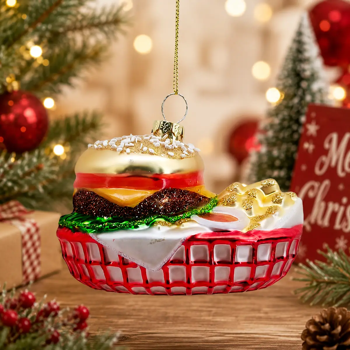 Weihnachtsdekorationen aus Glasburgern