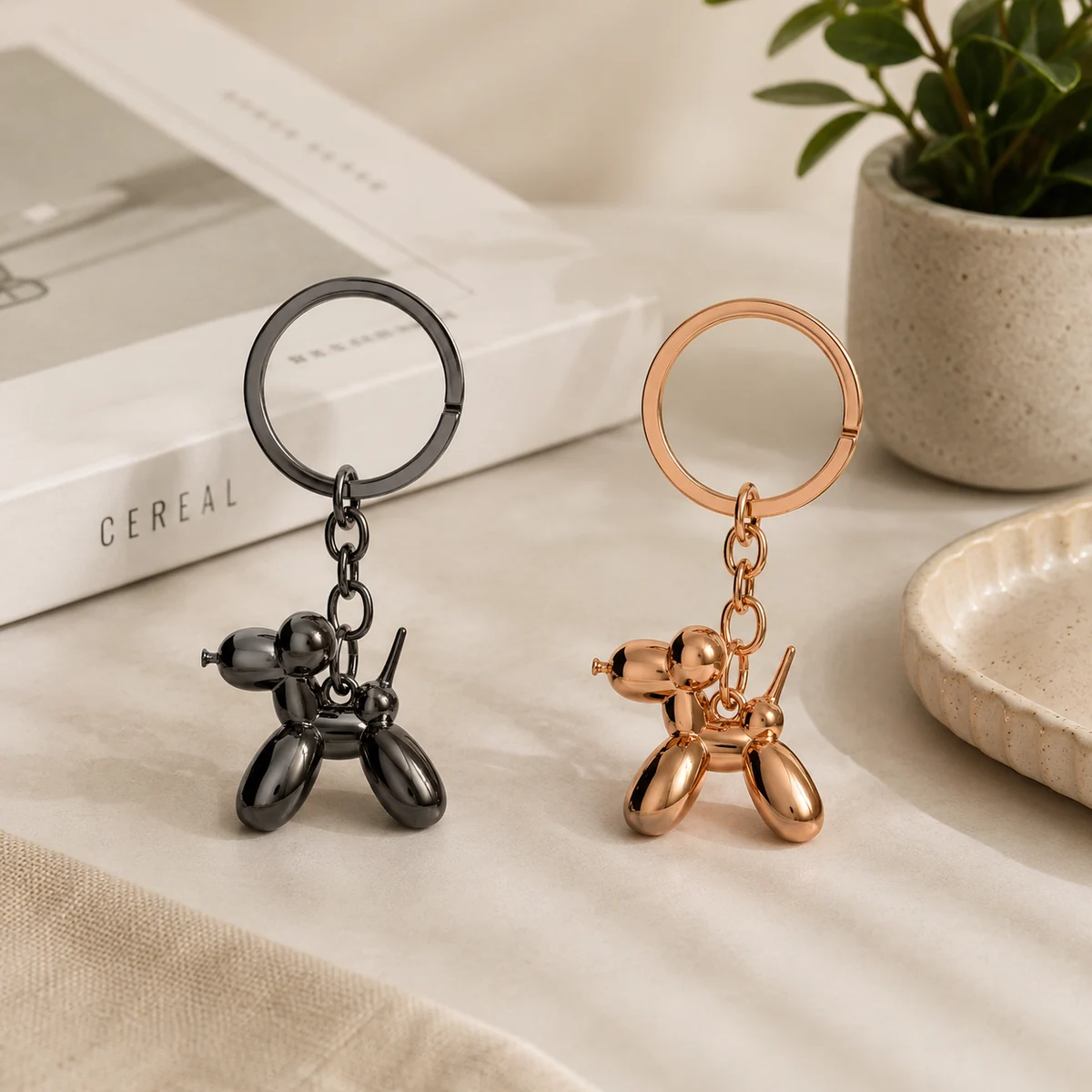 Schlüsselanhänger aus Metall mit Ballonhund-Motiv als Verkaufsgeschenk