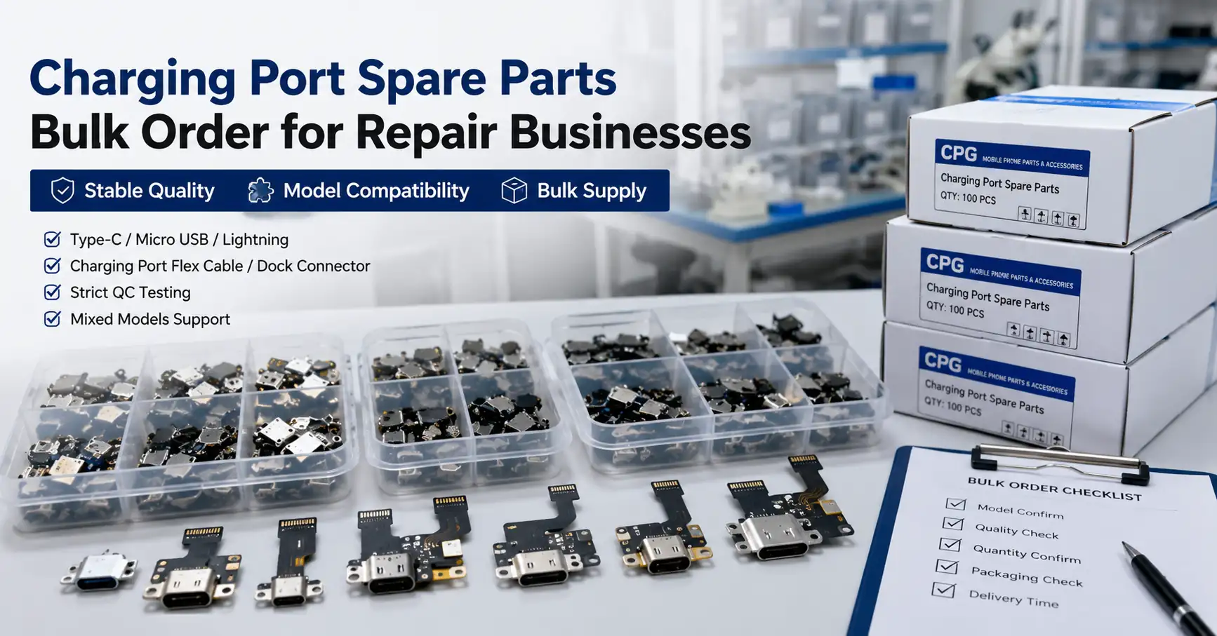 Charging port spare parts bulk order