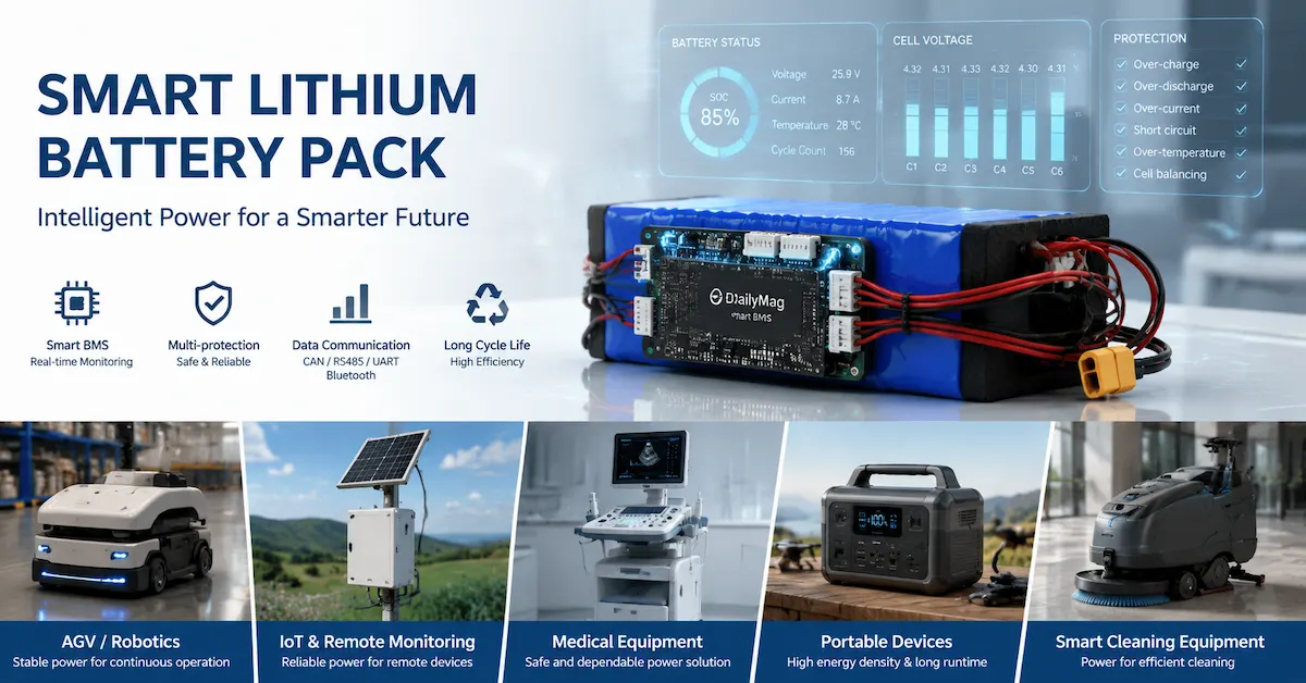 Smart lithium battery pack for smart devices