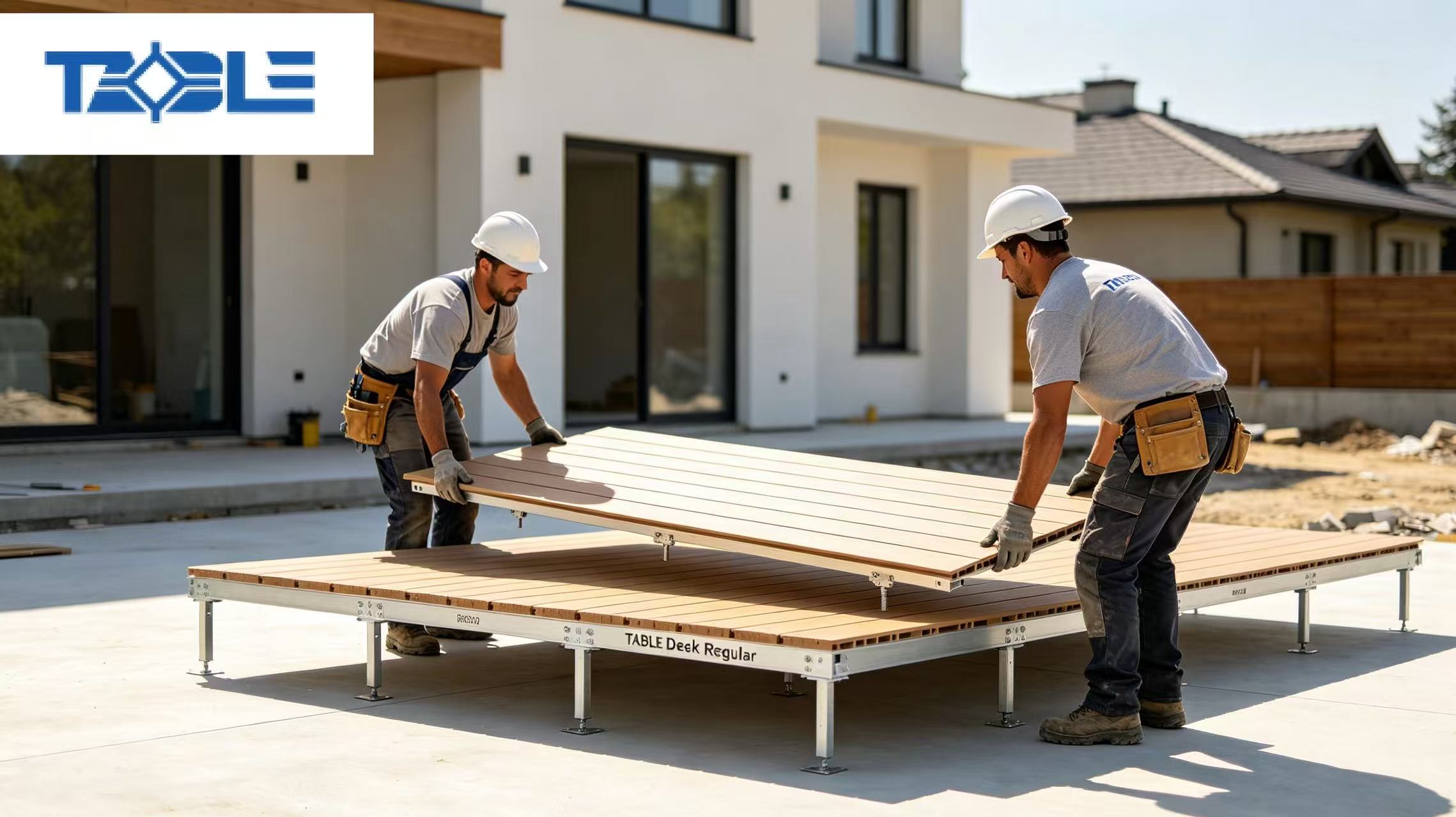 Workers lightweight installation of TABLE Deck Regular slab formwork on villa construction site, easy manual assembly.jpg