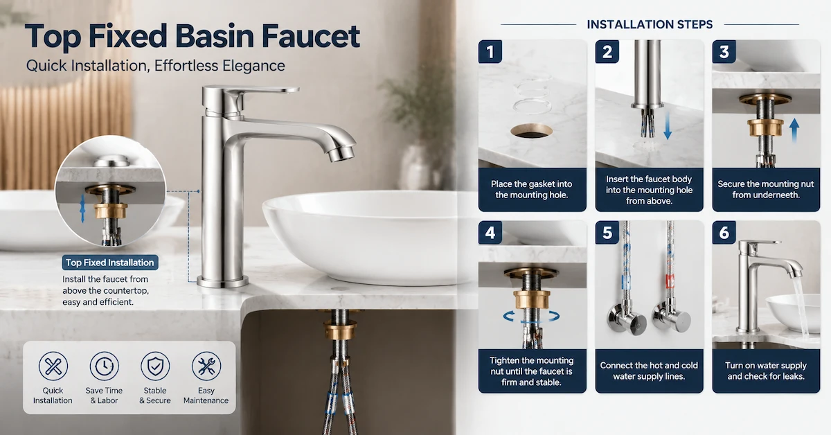 Top fixed basin faucet installation guide