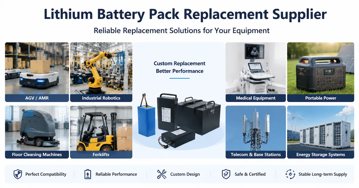 Lithium Battery Pack Replacement Supplier: How to Choose a Reliable Alternative for OEM Equipment Lithium Battery Pack Replacement Supplier: How to Choose a Reliable Alternative for OEM Equipment