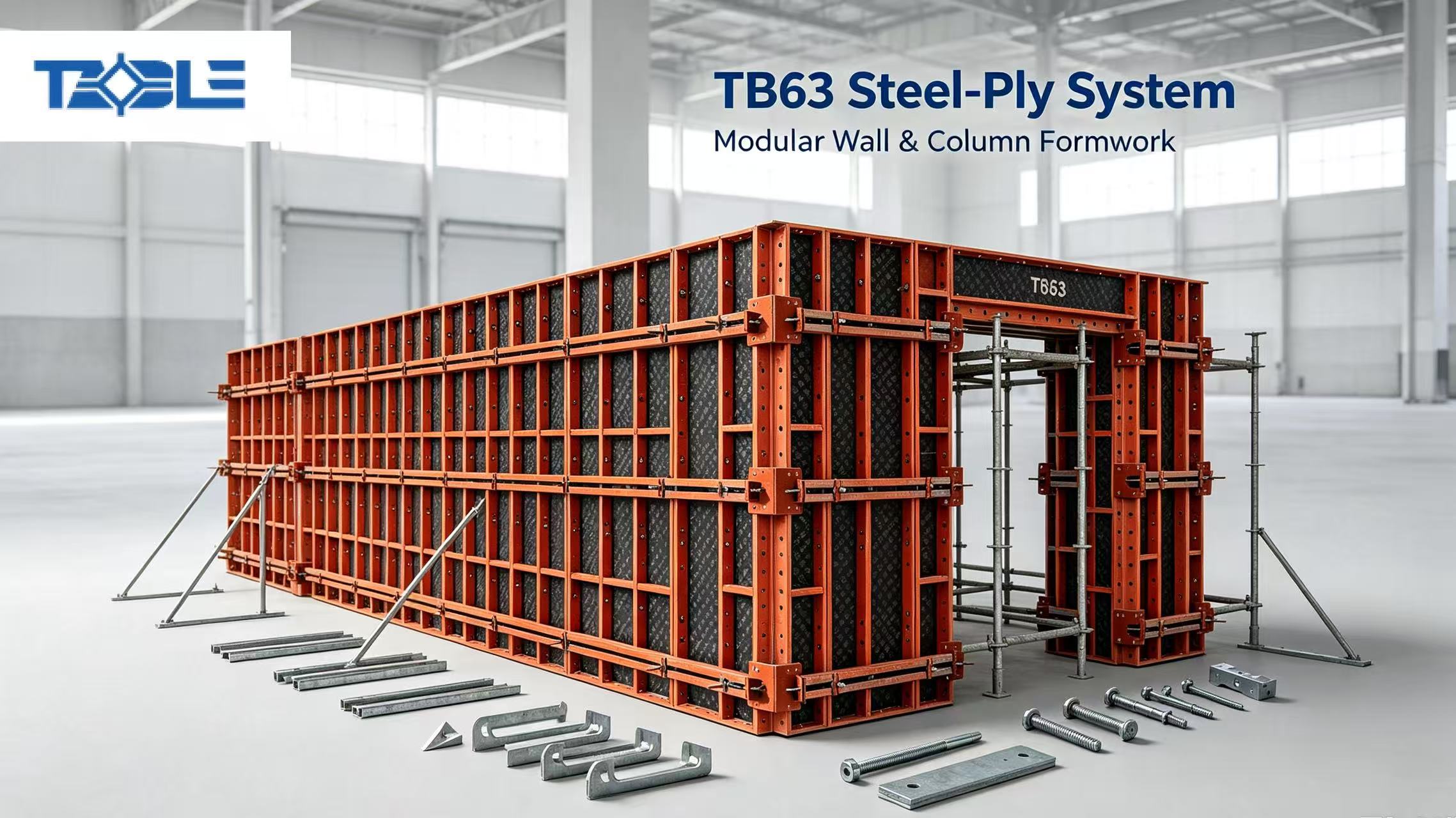 TB63 Series Steel‑Ply System: Versatile Modular Wall & Column Formwork for Russia and Central‑Asia Construction