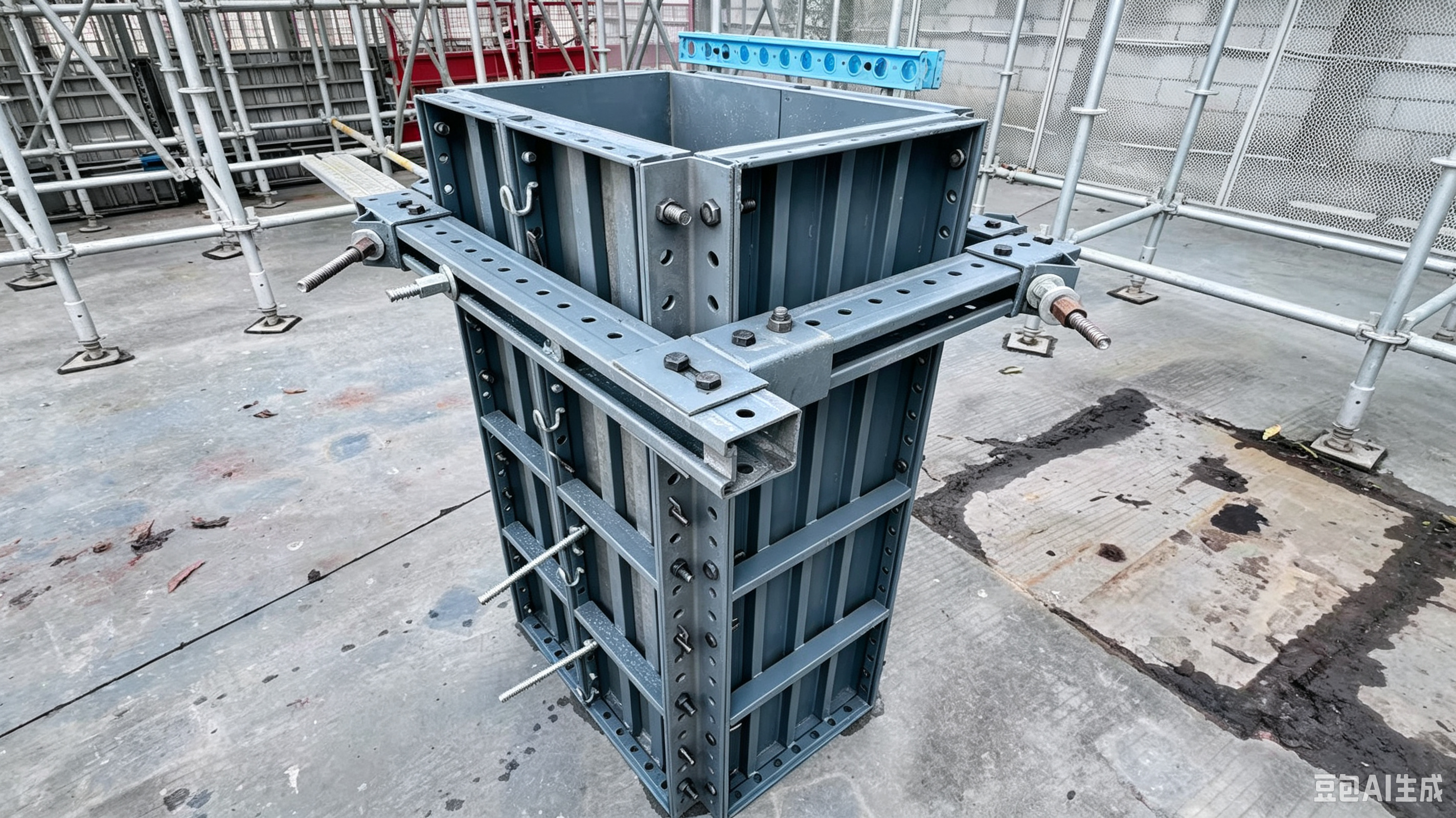 TABLE Modular Waler System applied in column formwork reinforcement, modular steel waler for concrete column construction.png