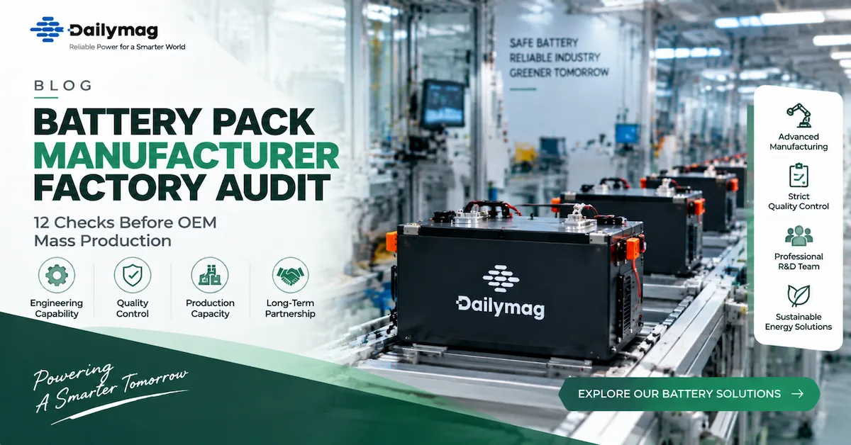 Battery Pack Manufacturer Factory Audit: 12 Checks Before OEM Mass Production